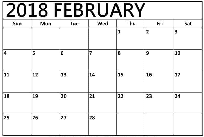 February 2018 Calendar quote