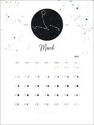 2018 March Moon Calendar