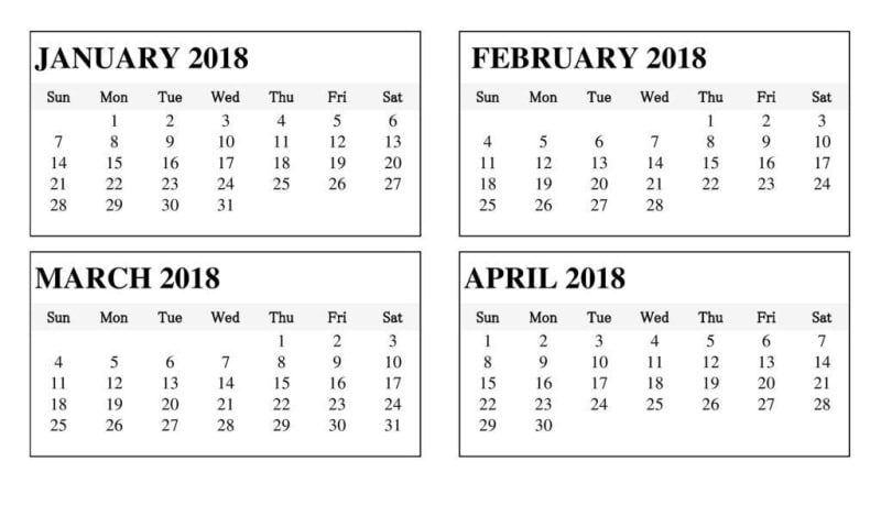 February March Calendar 2018 Printable