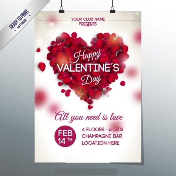 Valentine's Day Club Party Posters