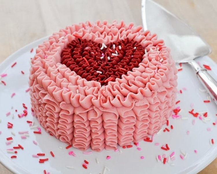Valentine's Day Ruffle Cake