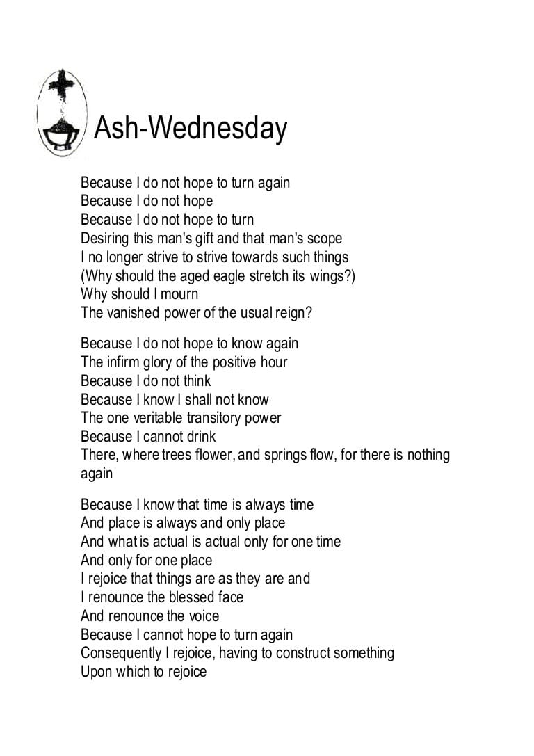 Ash Wednesday Poem Wallpaper