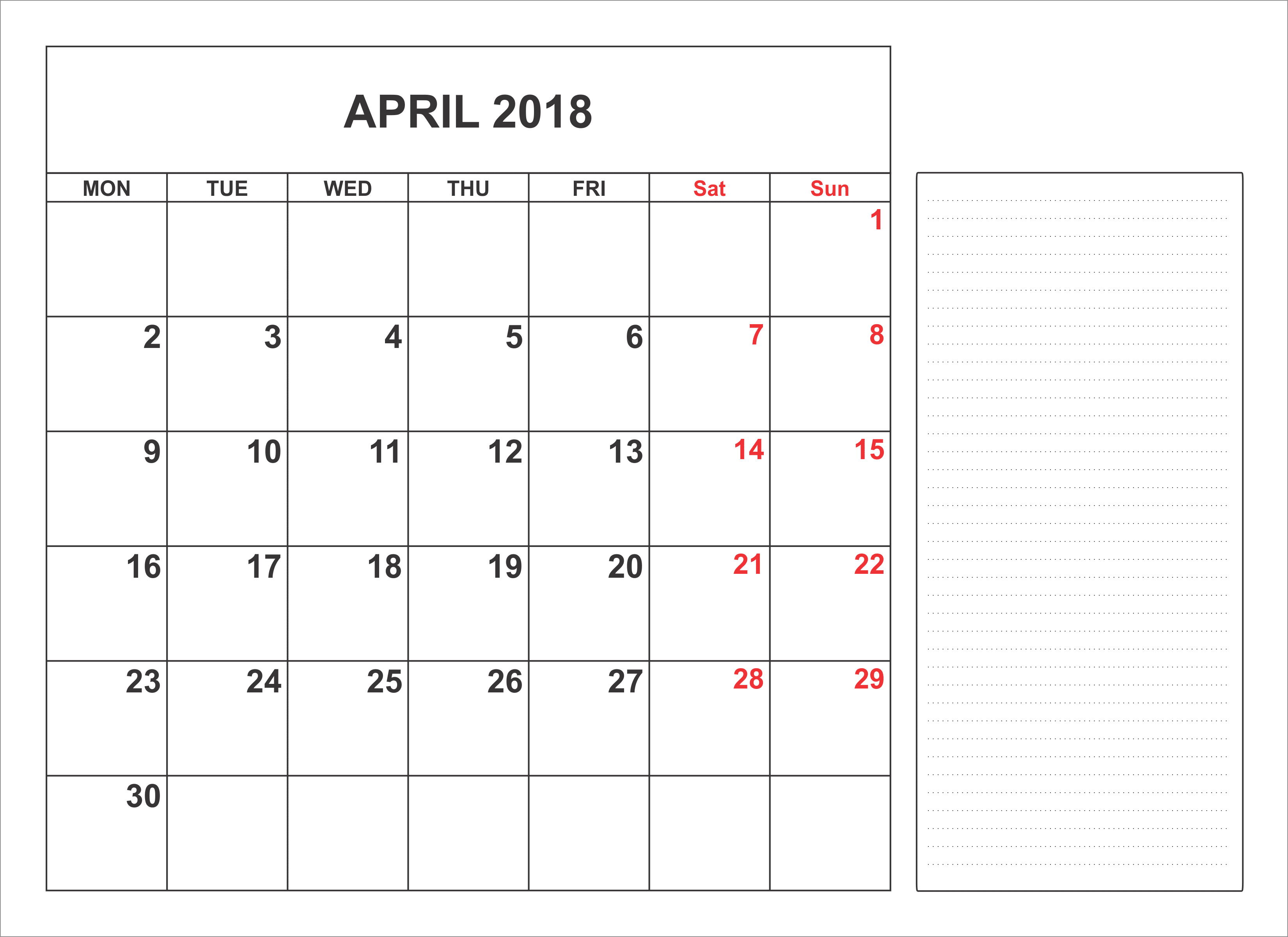 April 2018 Calendar Hd Image Oppidan Library