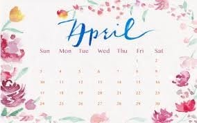 Calendar 2018 April