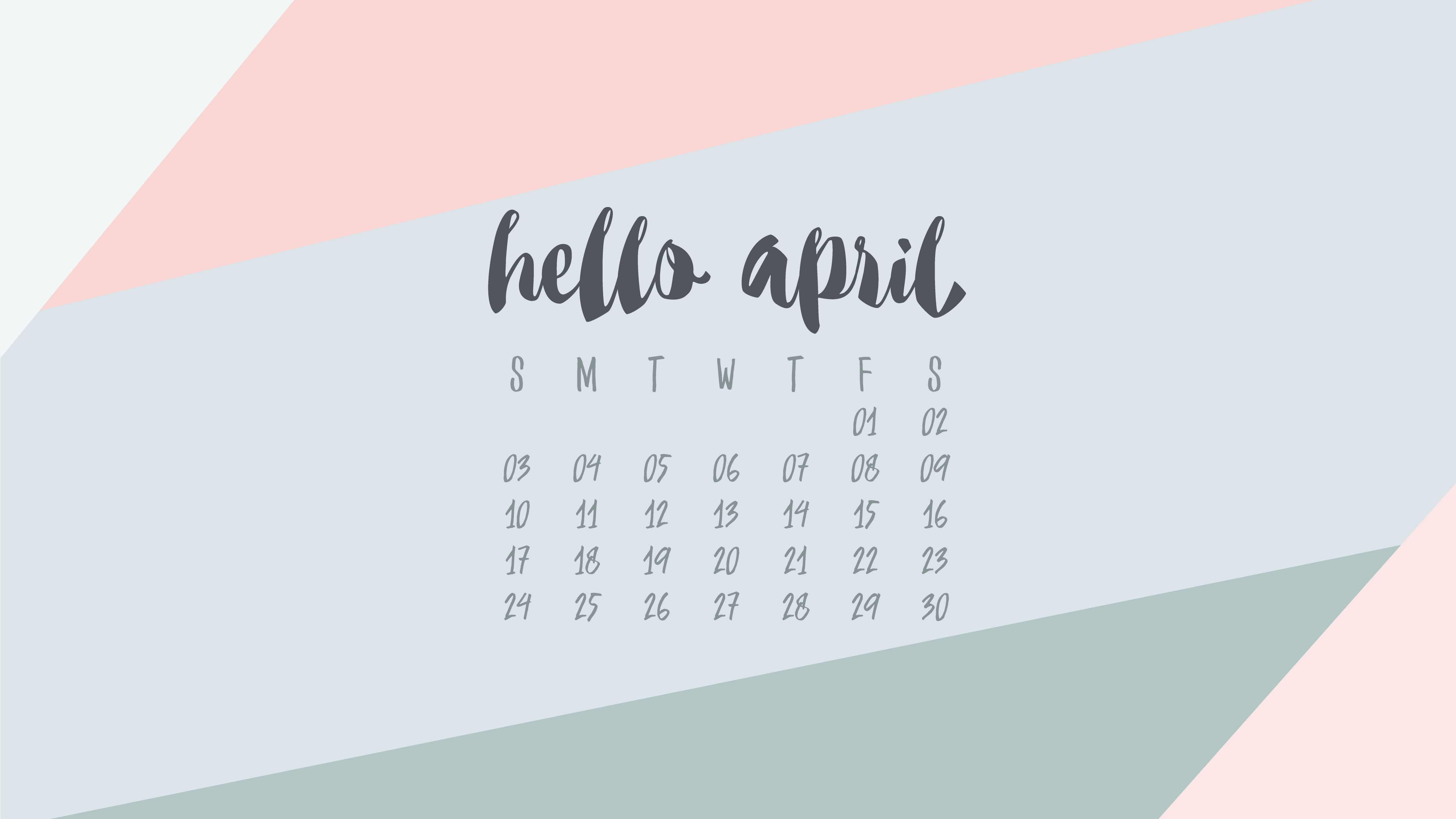 Calendar 2018 April