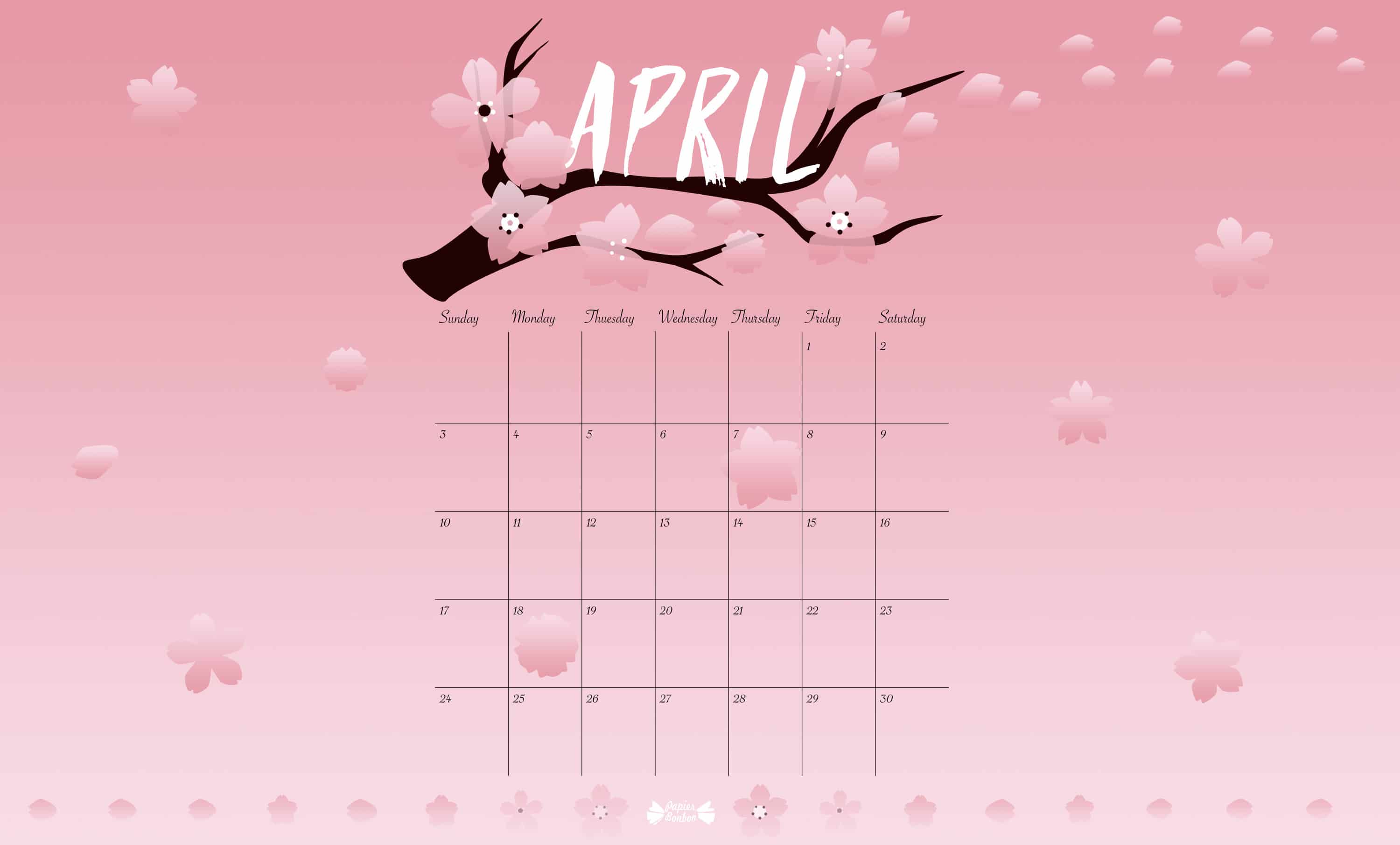 Calendar 2018 April