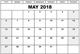 Calendar May 2018 