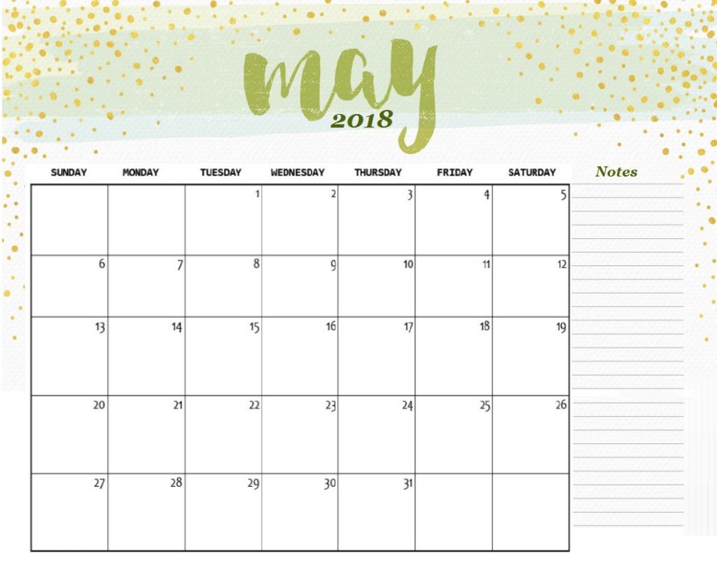 May 2018 Calendar Free Printable | Oppidan Library