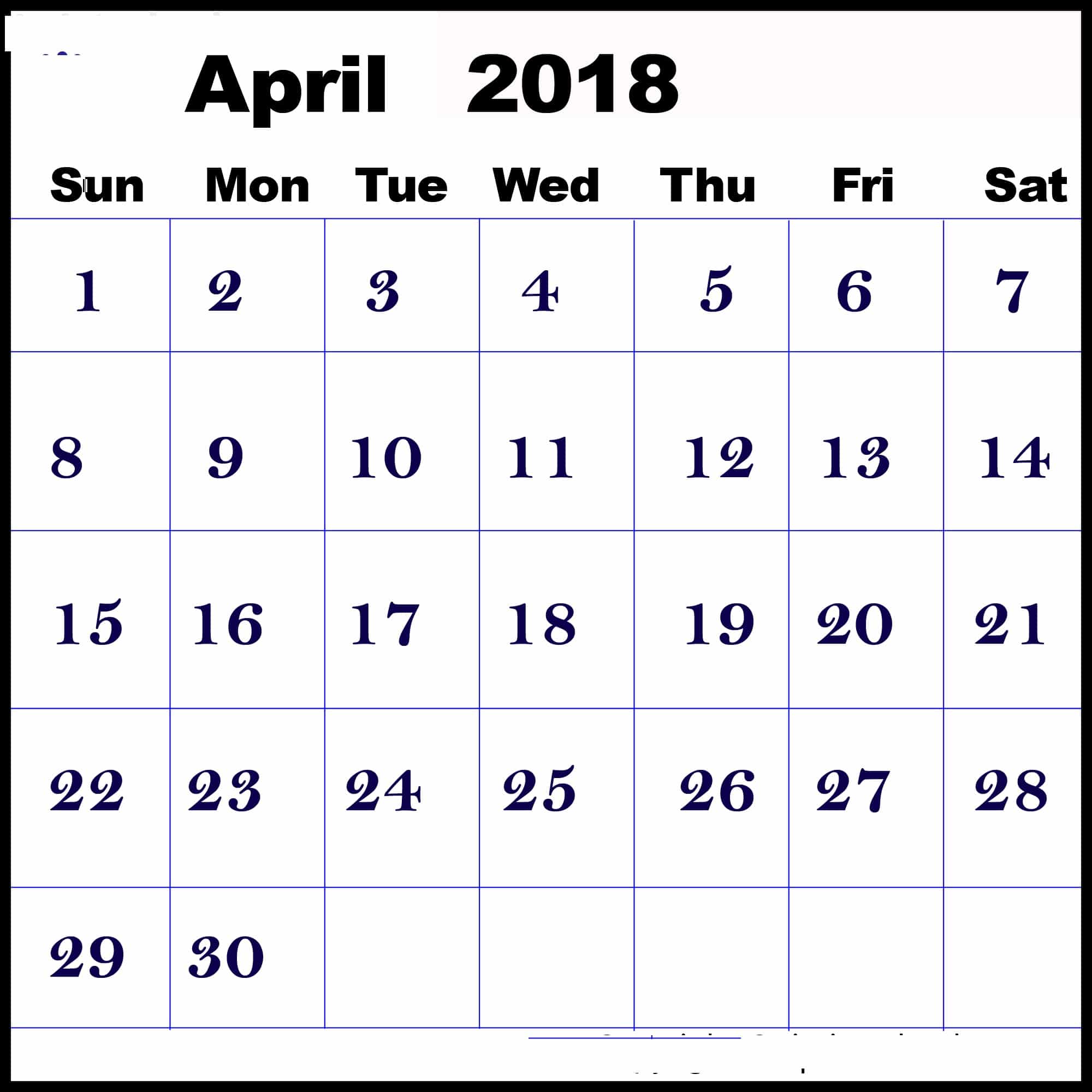 Printable Calendar 2018