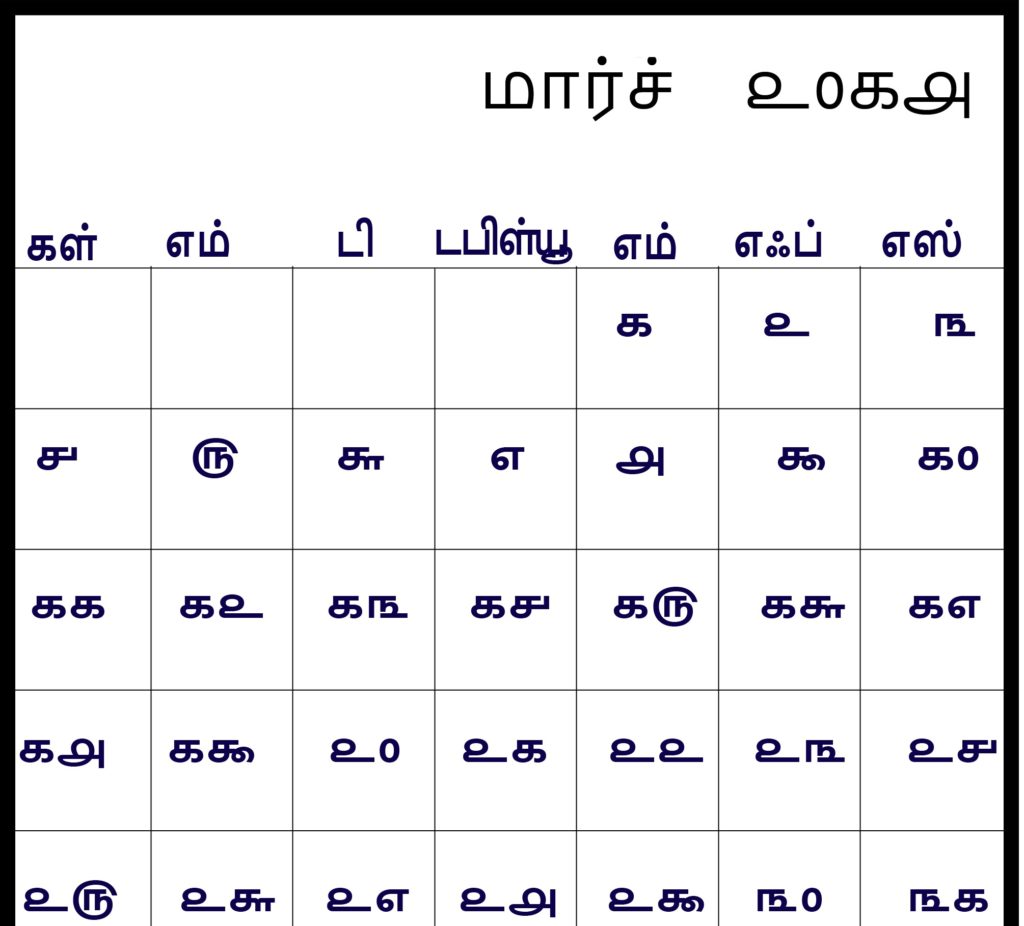 April 2018 Telugu And Tamil Calendar 