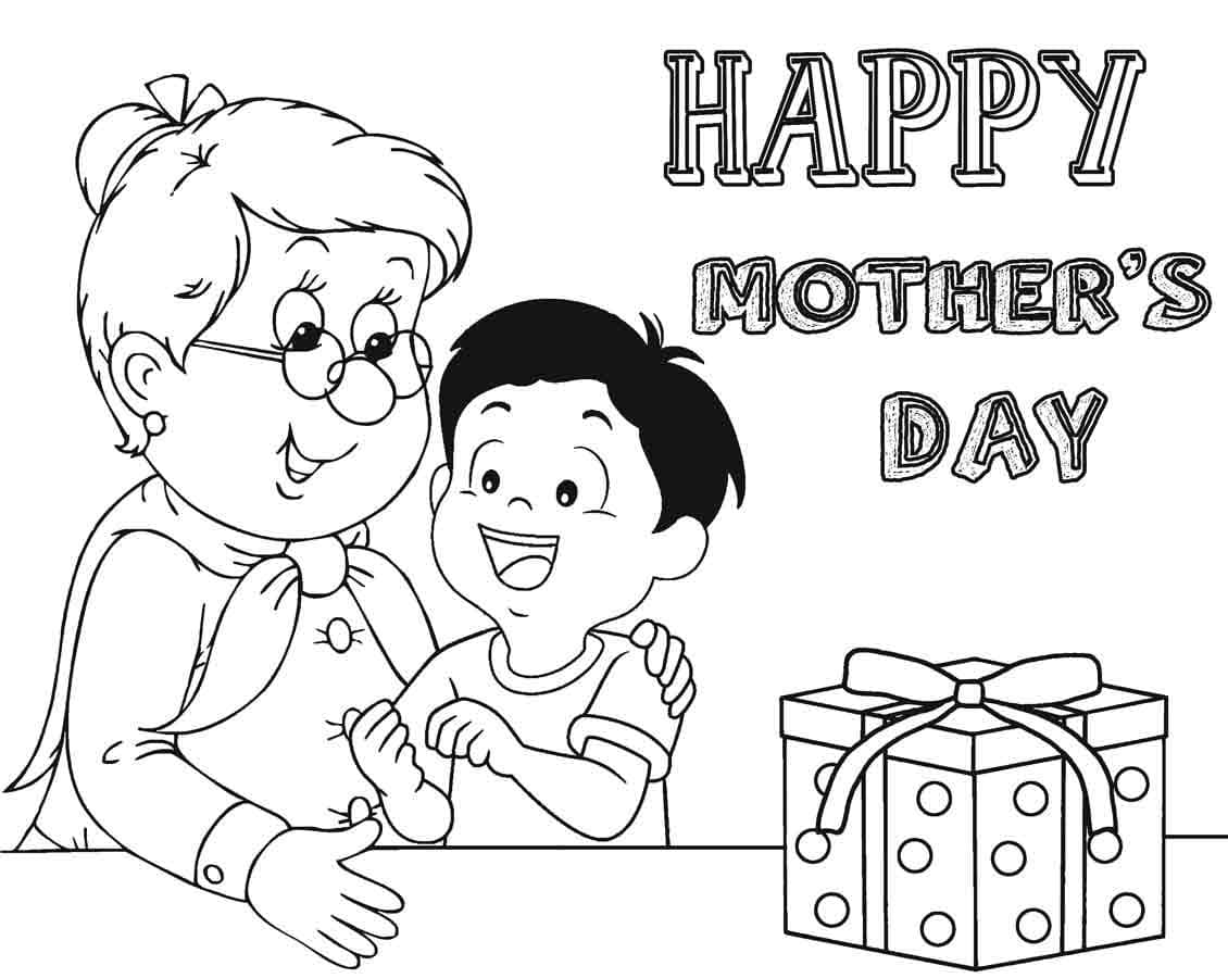 Happy Mother's Day Coloring Pages. 