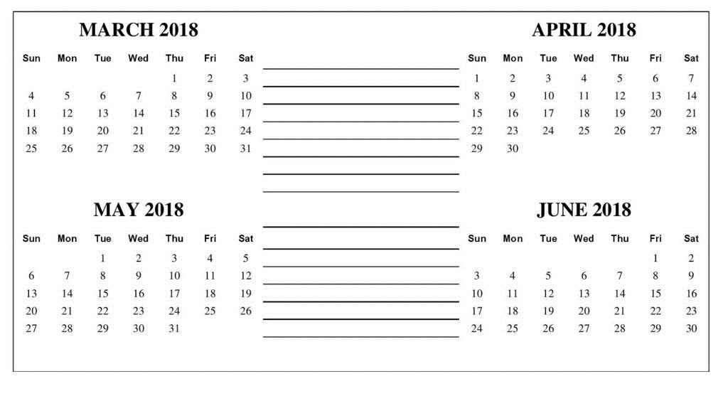 May June 2018 Calendar 