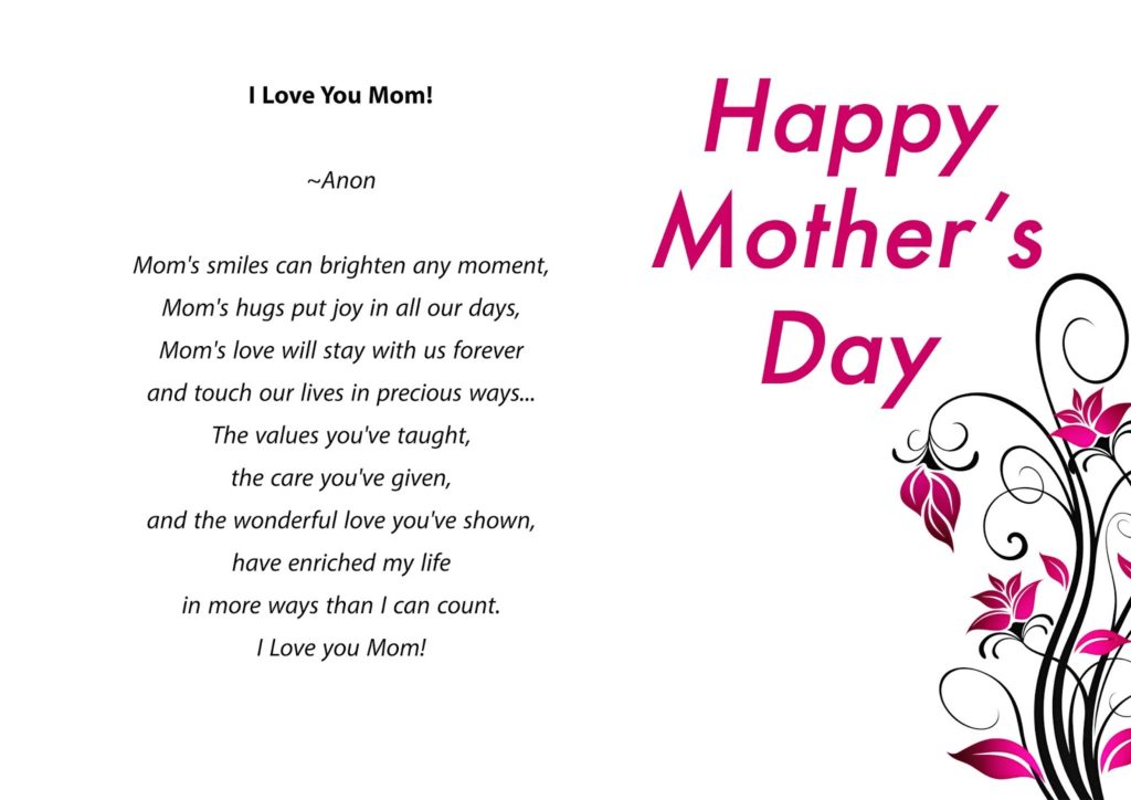 Mother’s Day Poem From Daughter And Son | Oppidan Library