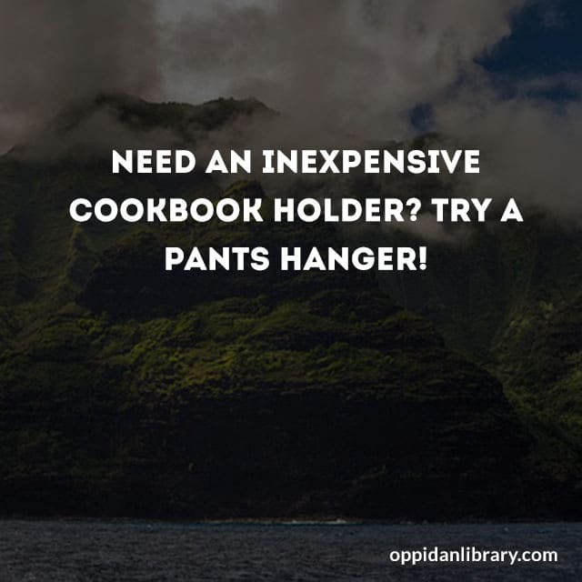 NEED AN INEXPENSIVE COOKBOOK HOLDER? TRY A PANTS HANGER!