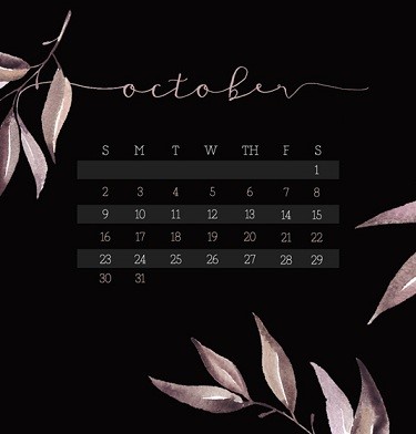 October 2018 Calendar Pdf Printable Template