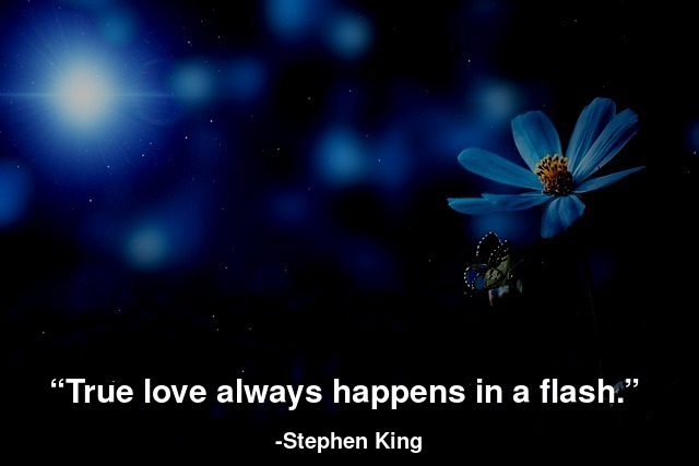 True love always happens in a flash.