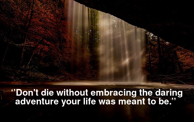  ‘’Don't die without embracing the daring adventure your life was meant to be.’’ 