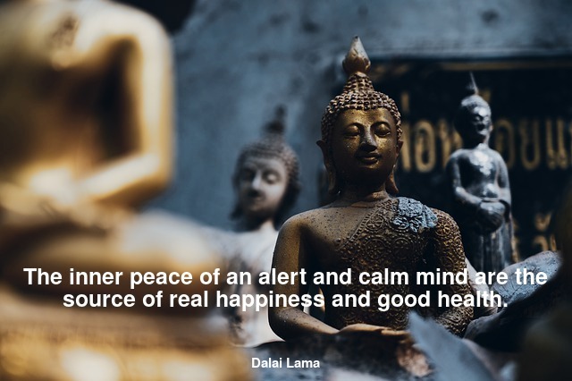 The inner peace of an alert and calm mind are the source of real happiness and good health.