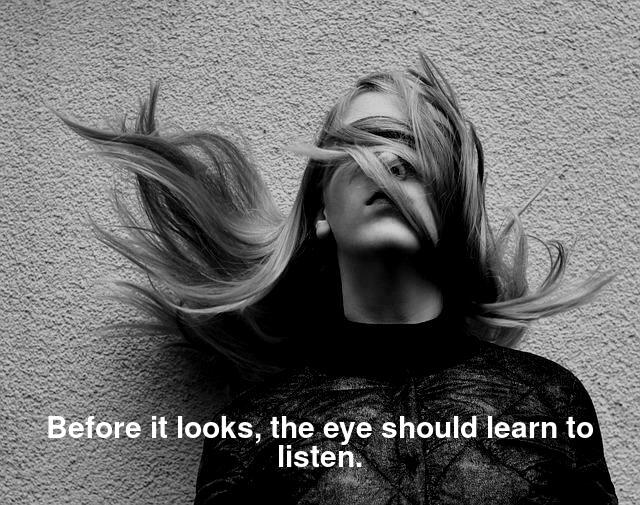 Before it looks, the eye should learn to listen.