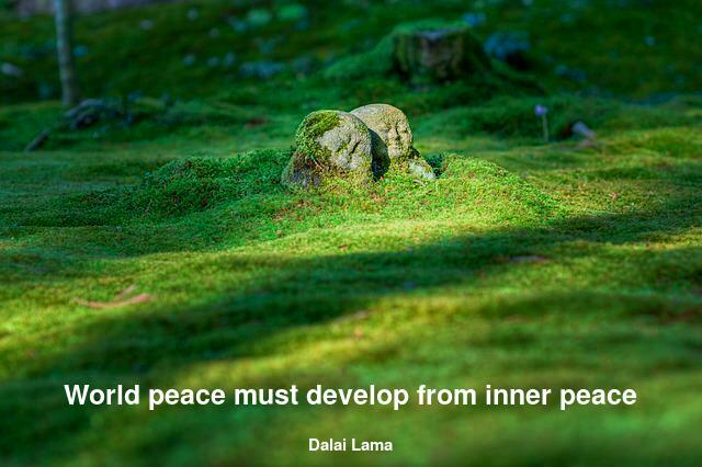 World peace must develop from inner peace. 