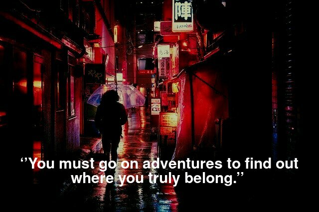  ‘’You must go on adventures to find out where you truly belong.’’