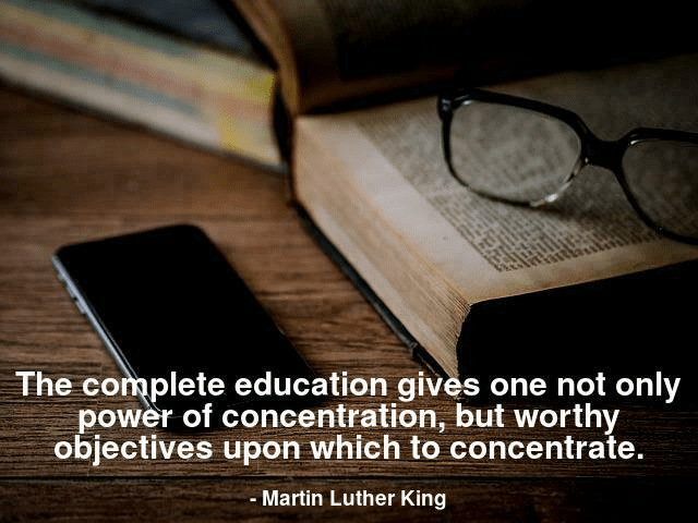 martin luther king quotes about education